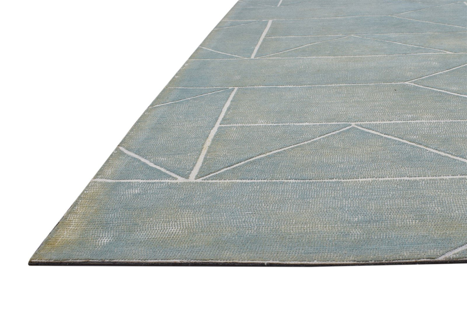 Hand Tufted Green Wool Rug 5X7 Modern Scandinavian Geometric Room Size Carpet   7864329568405