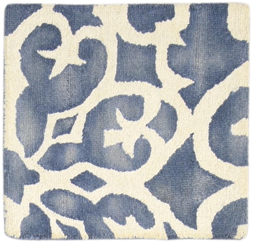 Hand Tufted Grey Wool Rug 2' X 2' Modern Moroccan Floral Small Carpet   7864128929941