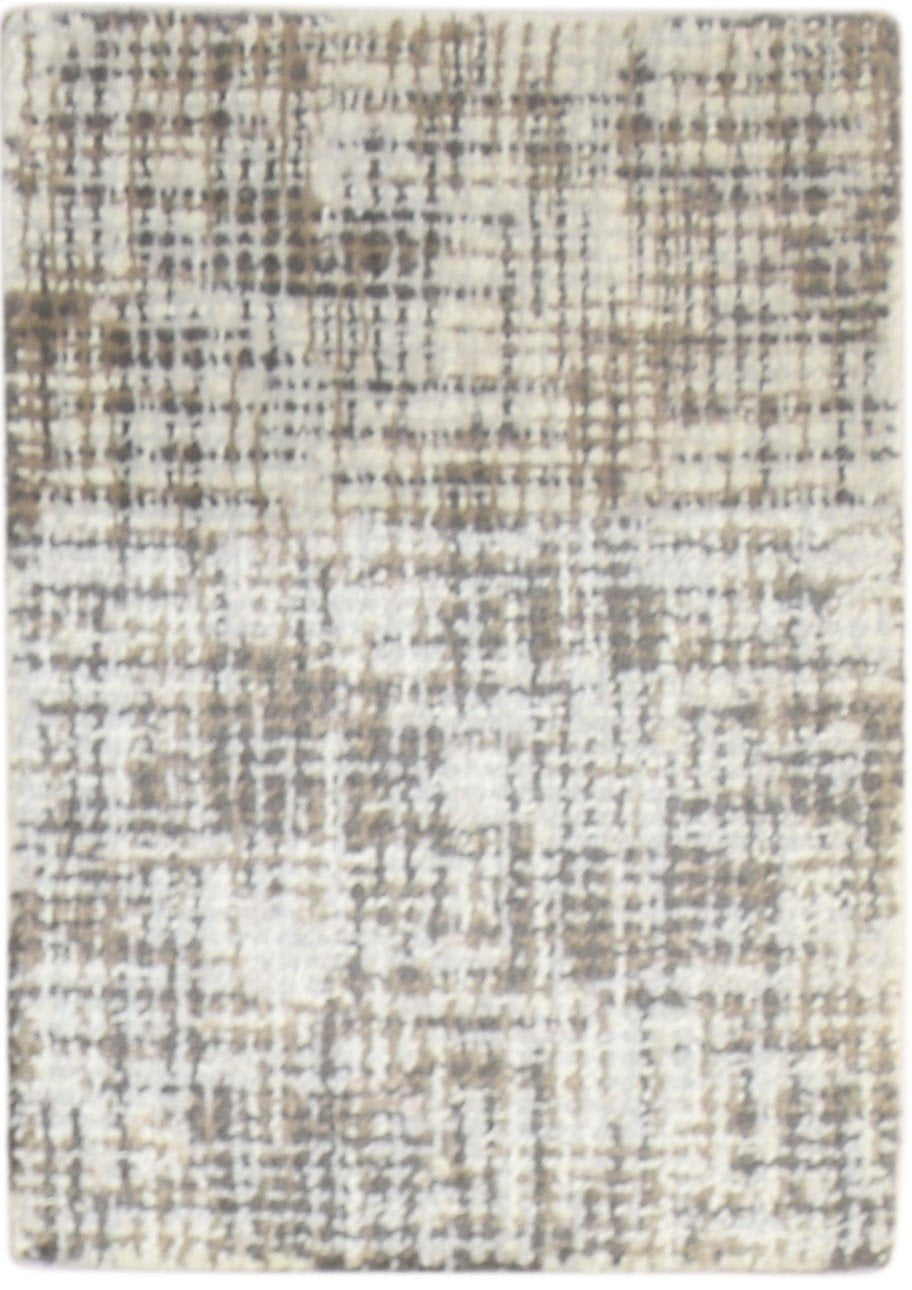 Hand Tufted Grey Wool Rug 2' X 3' Modern Scandinavian Geometric Small Carpet   7864141676693