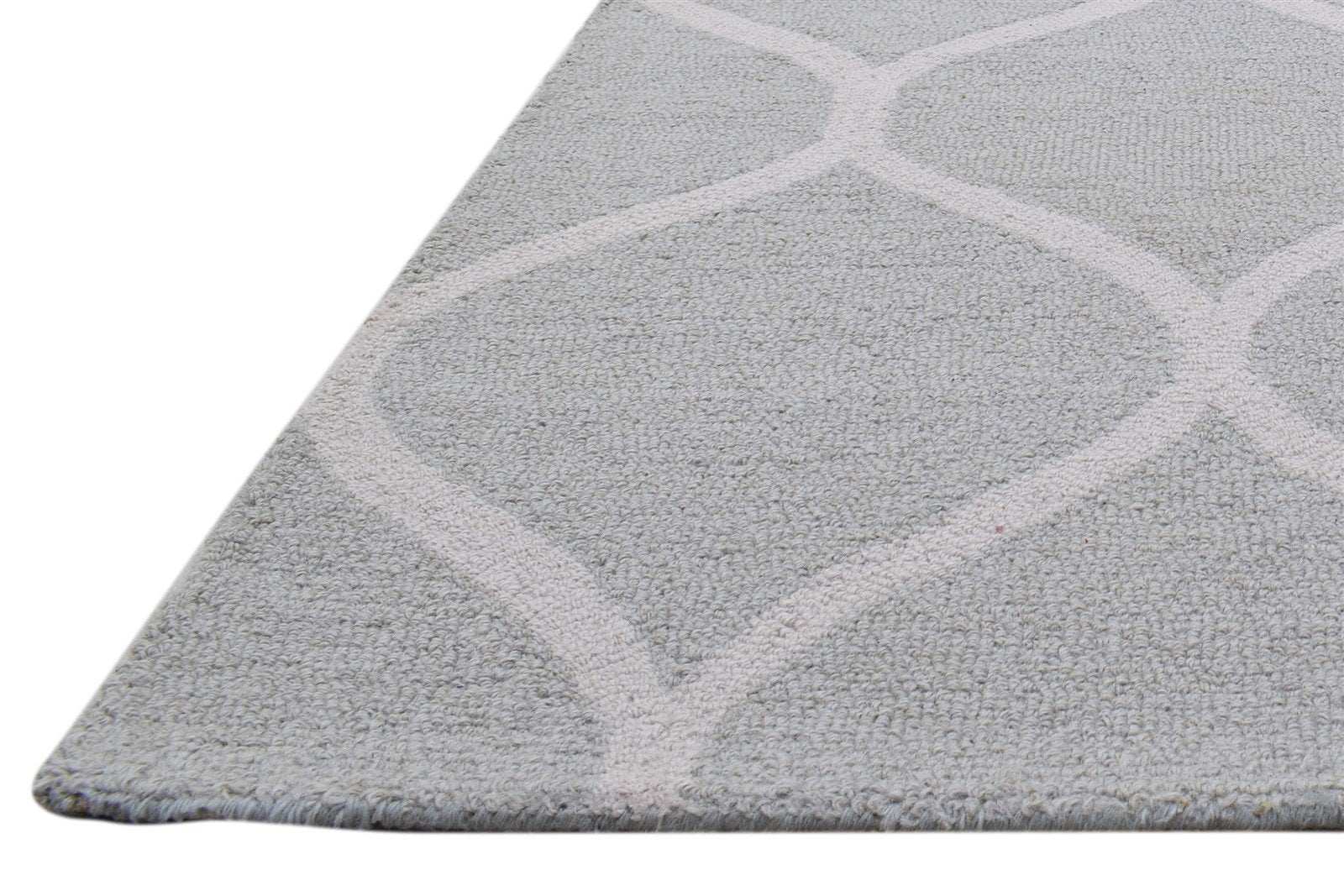 Hand Tufted Grey Wool Rug 5' X 7' Modern Moroccan Trellis Room Size Carpet   7860706017429