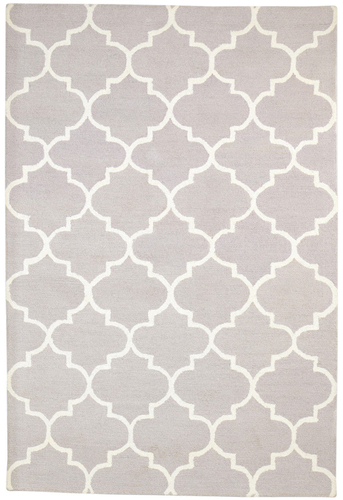 Hand Tufted Grey Wool Rug 5' X 8' Modern Moroccan Trellis Room Size Carpet   7864272224405