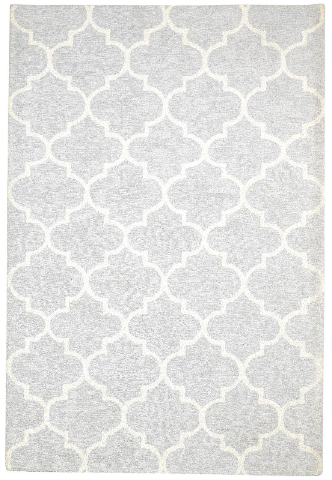 Hand Tufted Grey Wool Rug 5' X 8' Modern Moroccan Trellis Room Size Carpet   7864244764821
