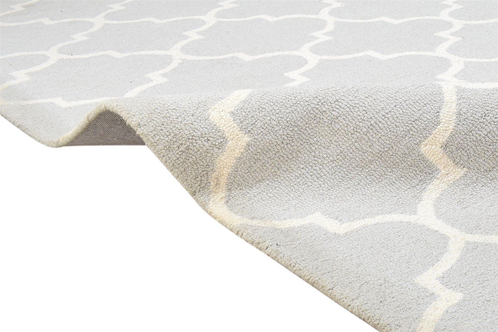 Hand Tufted Grey Wool Rug 5' X 8' Modern Moroccan Trellis Room Size Carpet   7864244764821