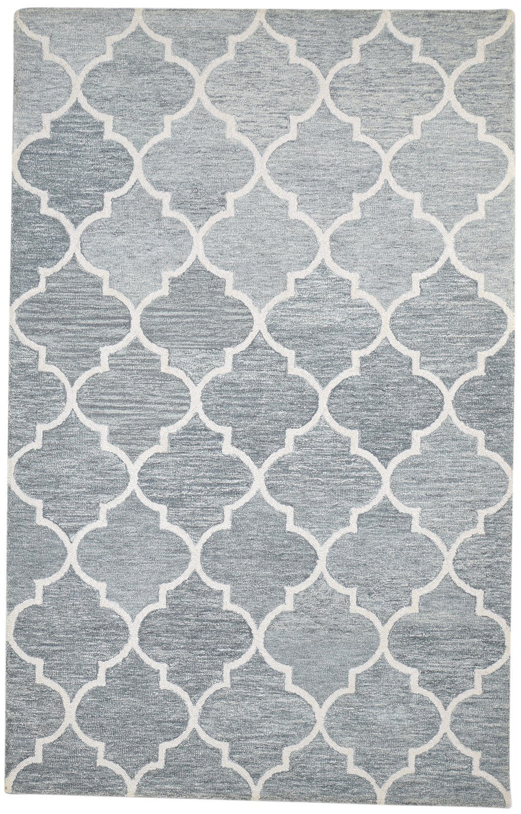 Hand Tufted Grey Wool Rug 5' X 8' Modern Moroccan Trellis Room Size Carpet   7864283889813
