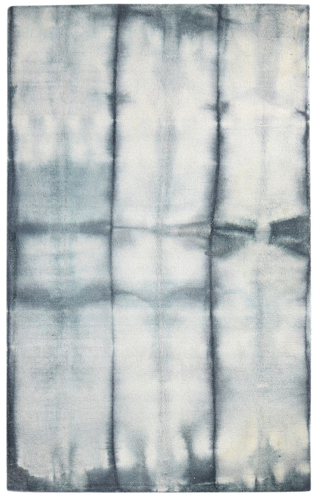 Hand Tufted Grey Wool Rug 5' X 8' Modern Shibori Tie Dye Room Size Carpet   7865173999765