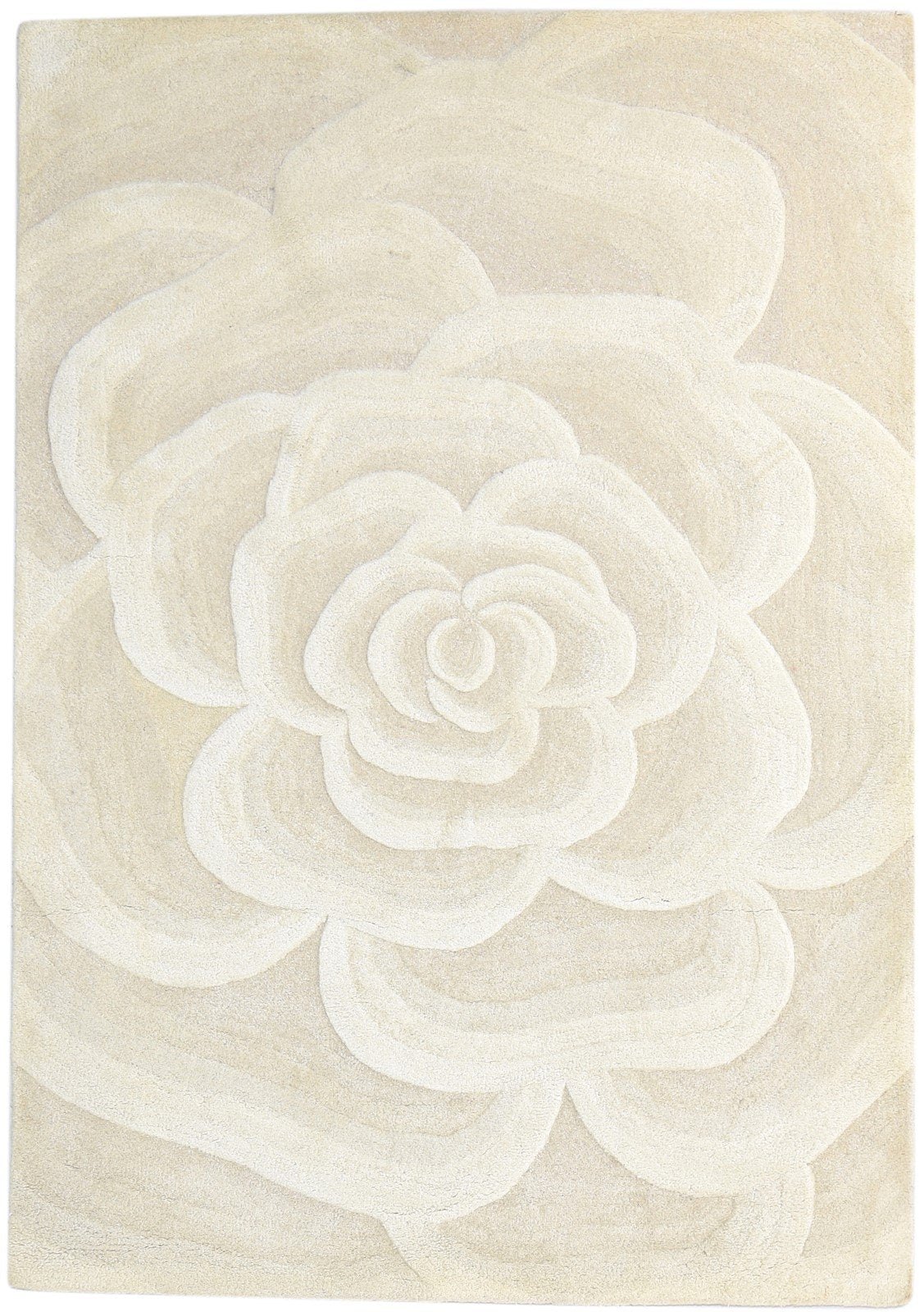Hand Tufted Ivory Wool Rug 5' X 8' Modern French Floral Room Size Carpet   7864995971221
