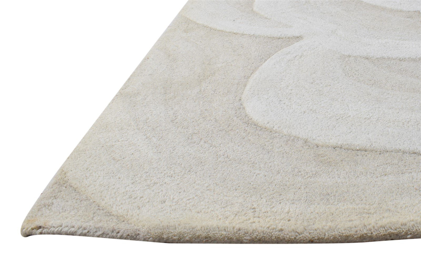 Hand Tufted Ivory Wool Rug 5' X 8' Modern French Floral Room Size Carpet   7864995971221