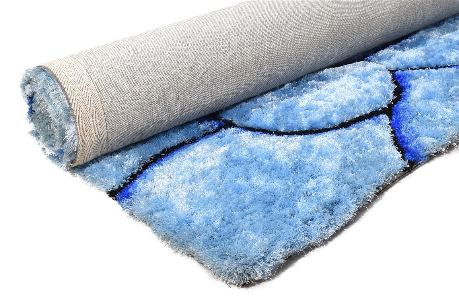 Hand Tufted Light Blue Polypropylene Rug 6X8 Modern French Floral Room Size   7865055477909