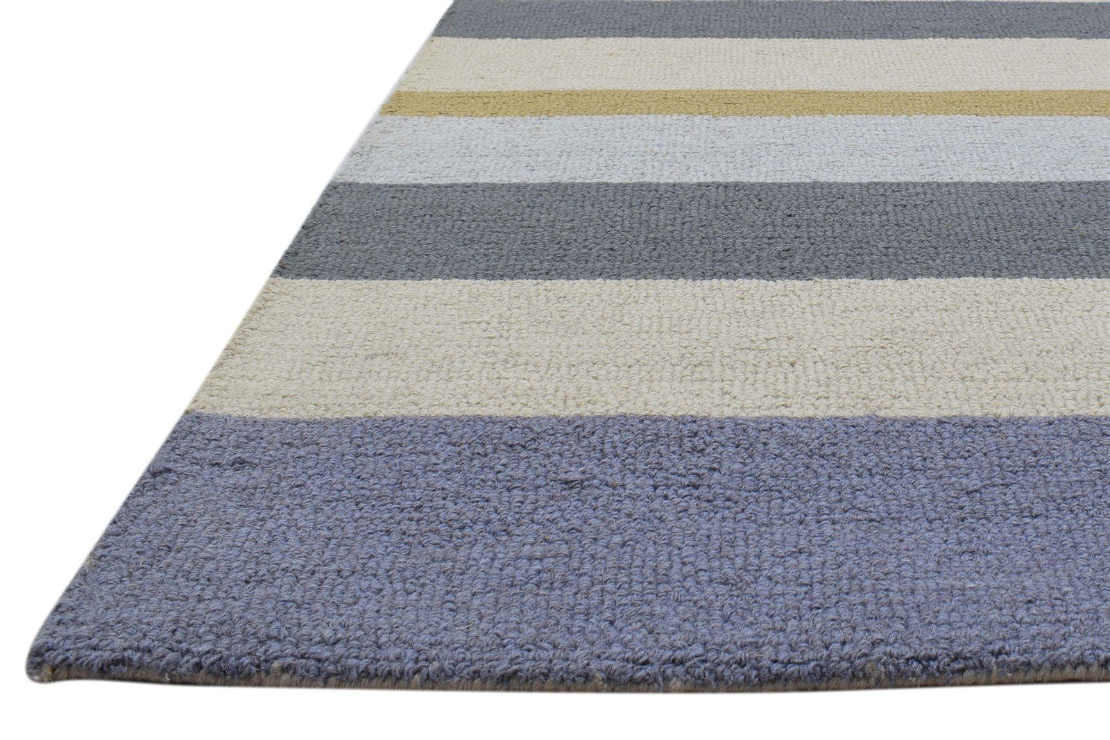Hand Tufted Multi Color Wool Rug 5X8 Modern Scandinavian Striped Room Size   7860704608405