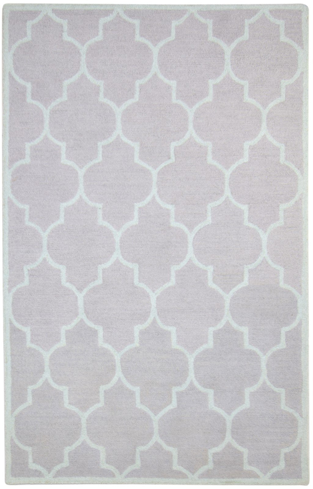 Hand Tufted Pink Wool Rug 5' X 8' Modern Moroccan Trellis Room Size Carpet   7864263049365