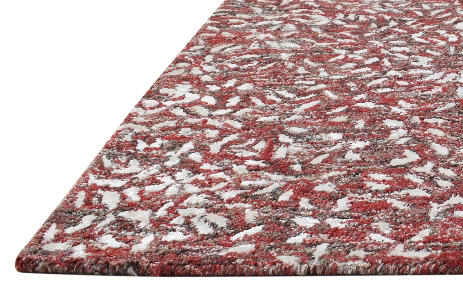 Nani Hand Tufted Red Wool Rug 2' X 3' Modern French Floral   7865076449429