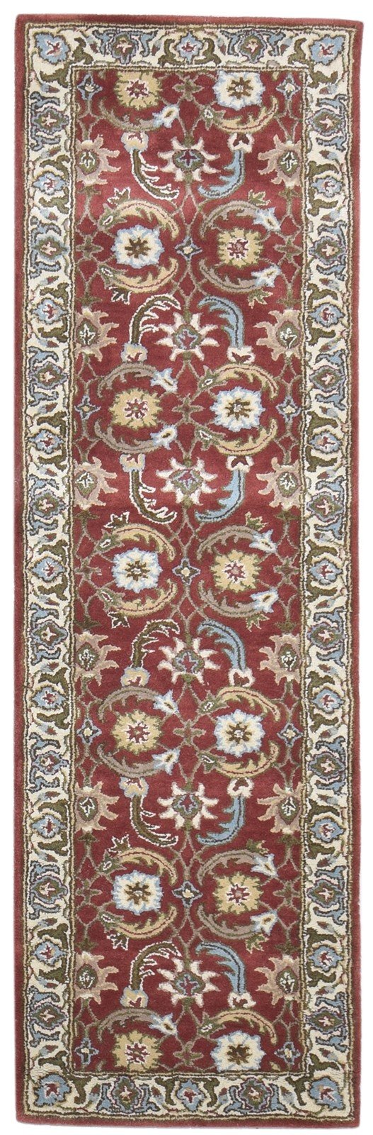 Hand Tufted Red Wool Rug 2' X 5' Persien Kashan Oriental Small Carpet   7864853659797