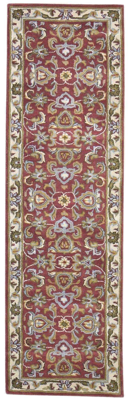 Hand Tufted Red Wool Rug 2' X 8' Persien Kashan Oriental Small Runner   7864856838293