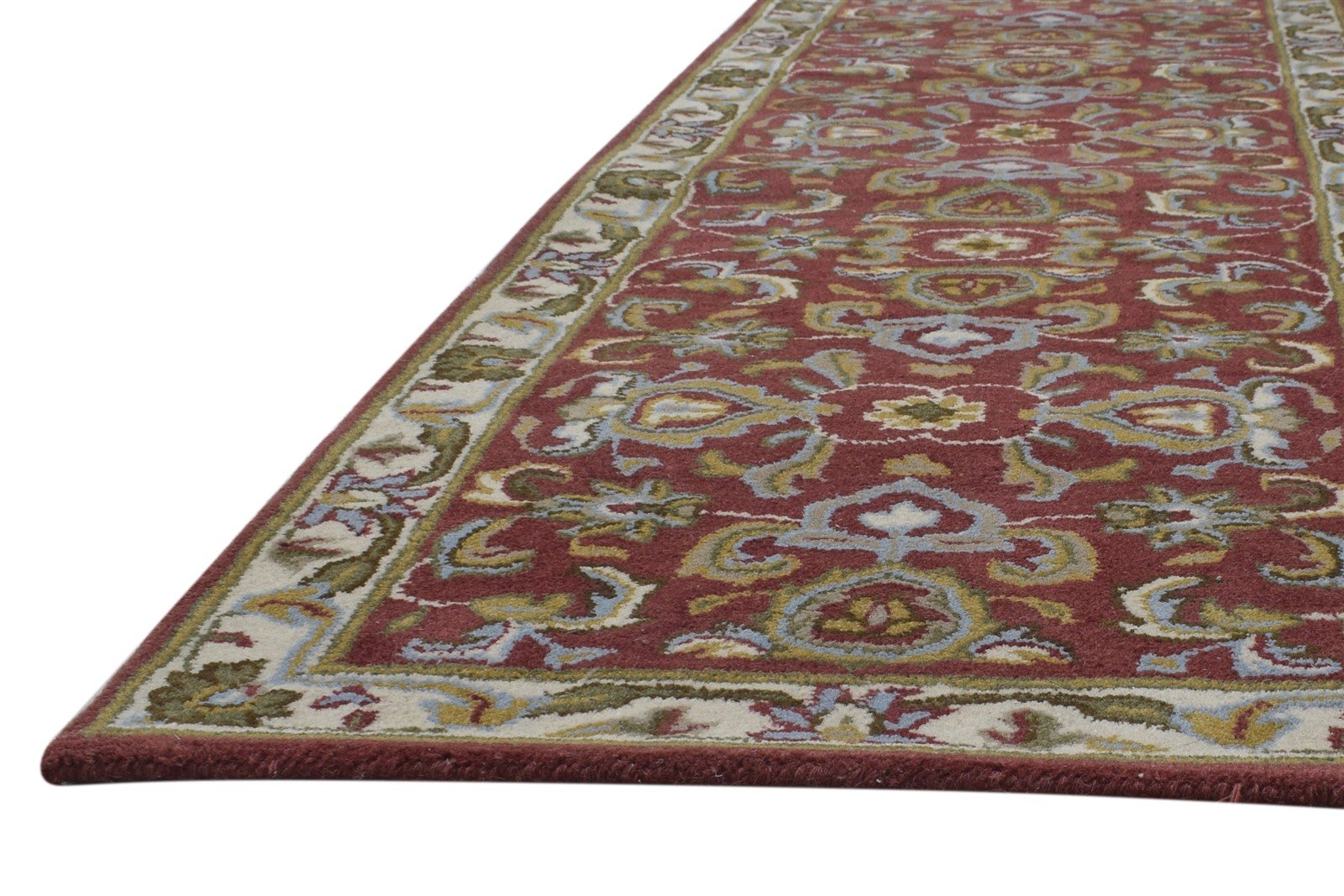 Hand Tufted Red Wool Rug 2' X 8' Persien Kashan Oriental Small Runner   7864856838293