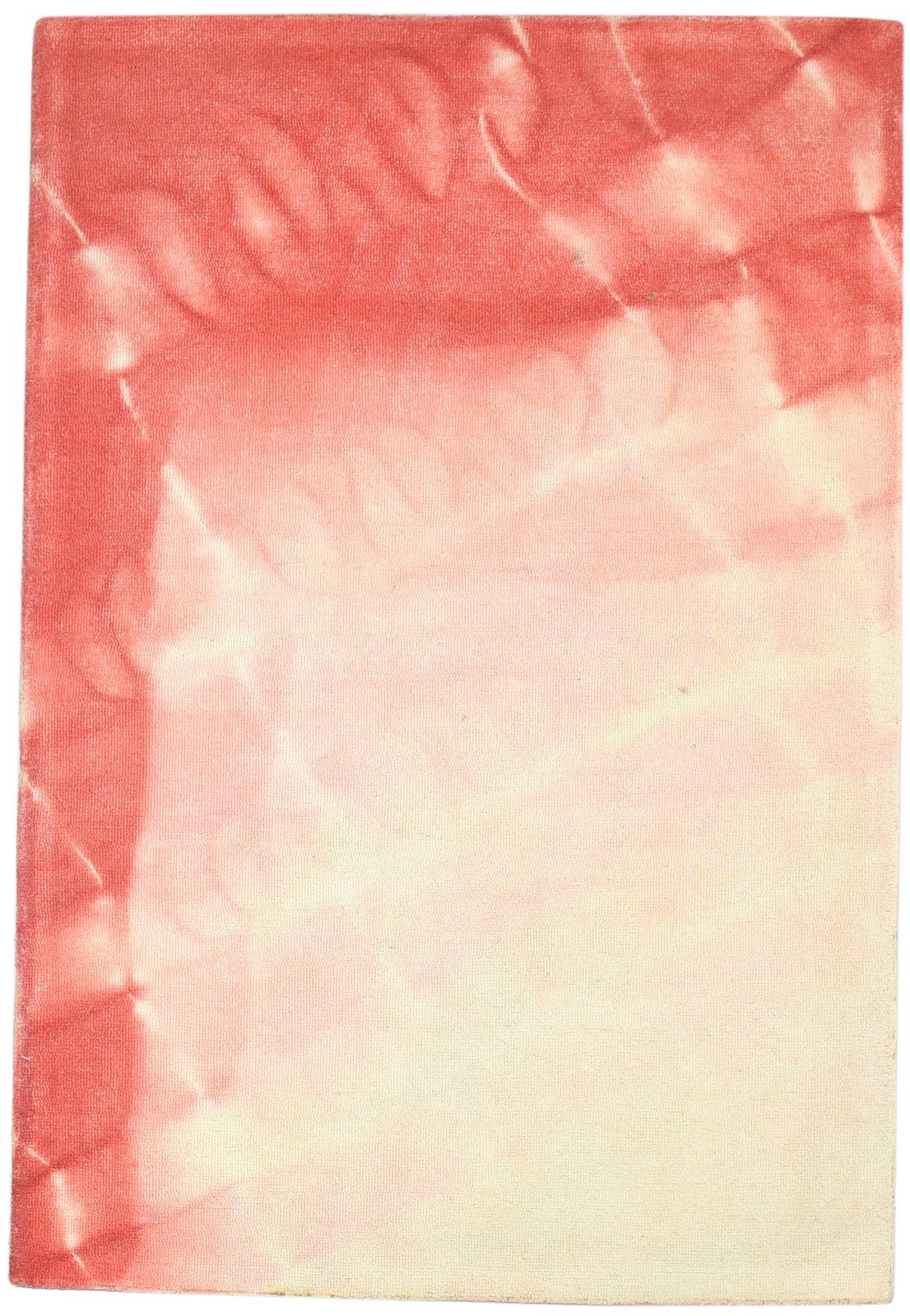 Hand Tufted Red Wool Rug 4' X 6' Modern Shibori Tie Dye Room Size Carpet   7864307089557