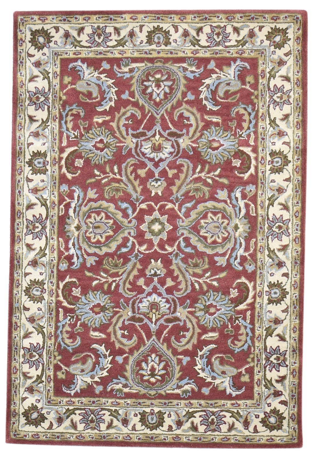 Hand Tufted Red Wool Rug 4' X 6' Persian Kashan Oriental Room Size Carpet   7864341233813