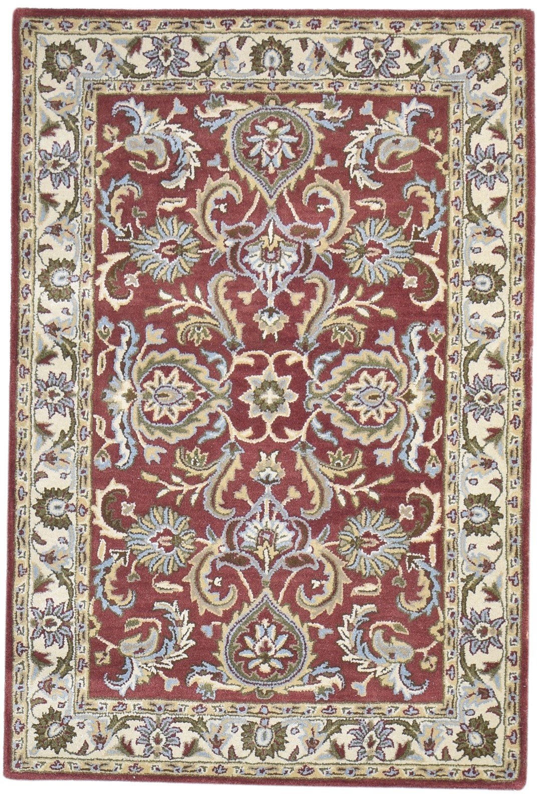 Hand Tufted Red Wool Rug 4' X 6' Persian Kashan Oriental Room Size Carpet   7864341627029