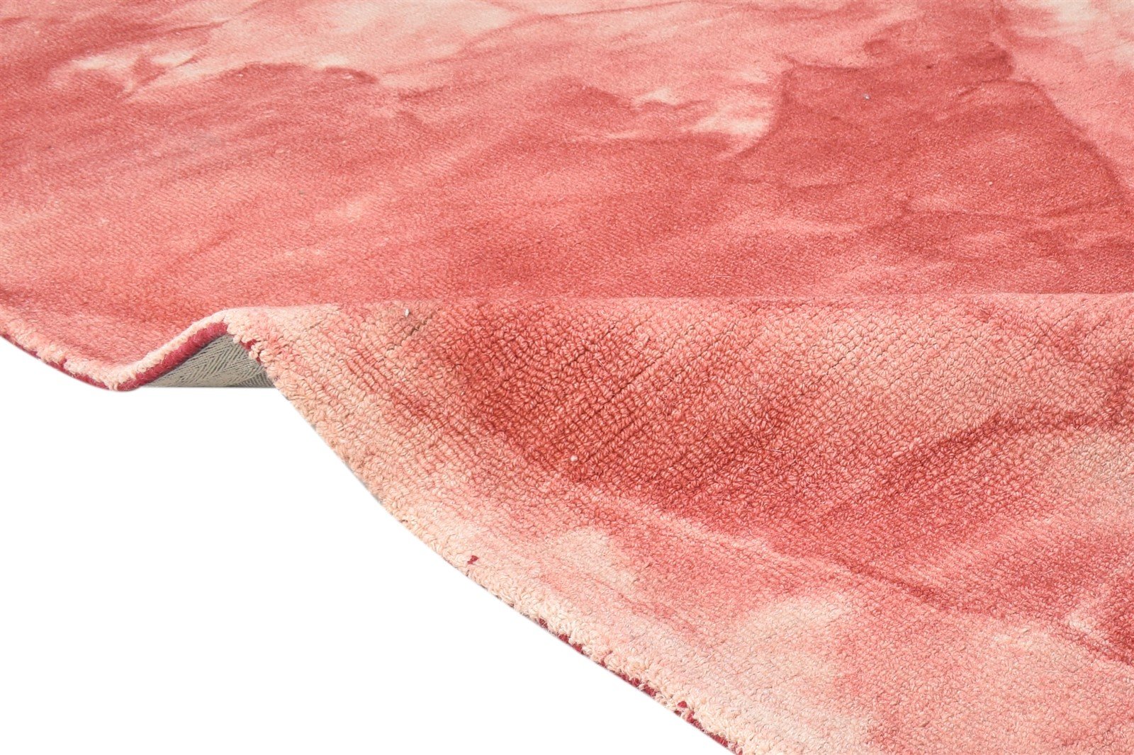 Hali Hand Tufted Red Wool Rug 5' X 8' Modern Shibori Tie Dye   7865172754581