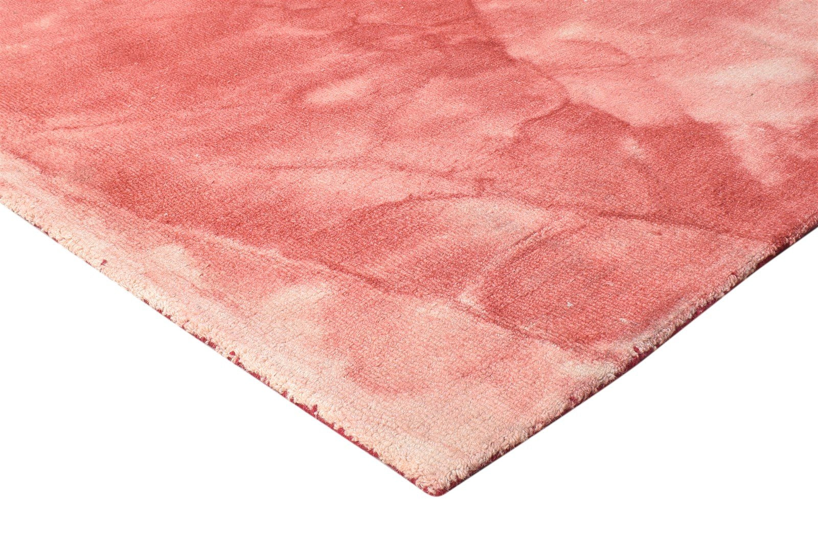 Hali Hand Tufted Red Wool Rug 5' X 8' Modern Shibori Tie Dye   7865172754581