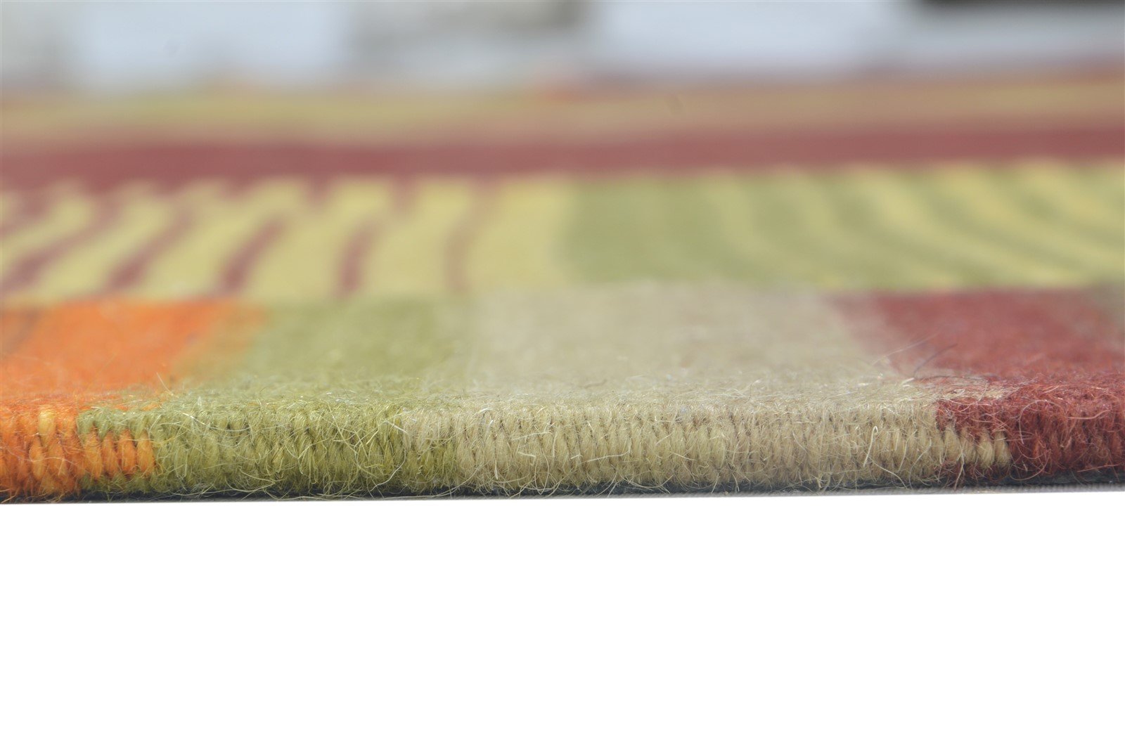 Hand Tufted Red Wool Rug 7' X 10' Modern Scandinavian Geometric Large Carpet   7864112382101