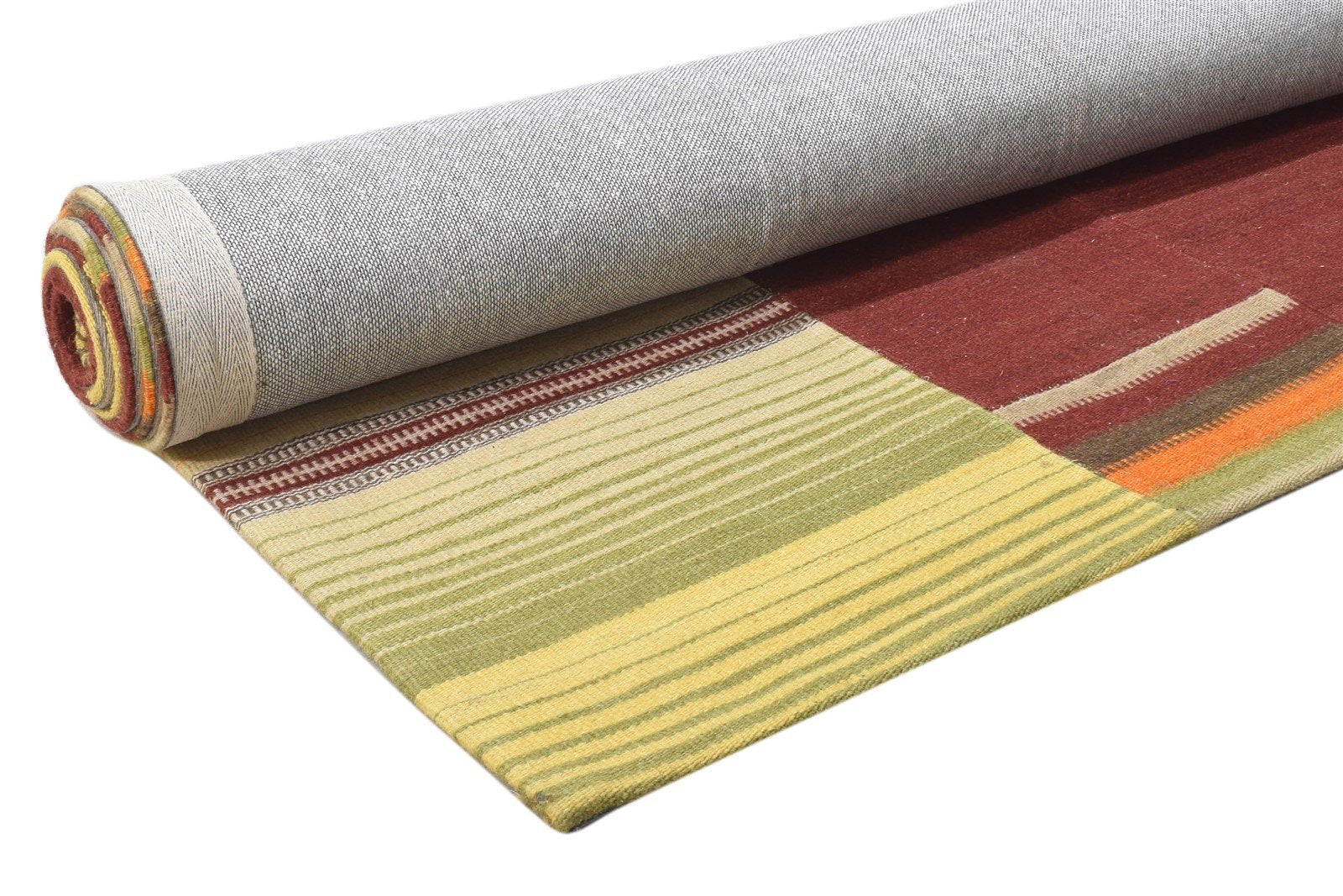 Hand Tufted Red Wool Rug 7' X 10' Modern Scandinavian Geometric Large Carpet   7864112382101