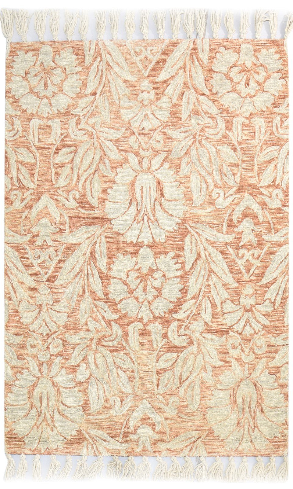 Hand Tufted Rust Wool Rug 5' X 7' Modern French Floral Room Size Carpet   7865113346197