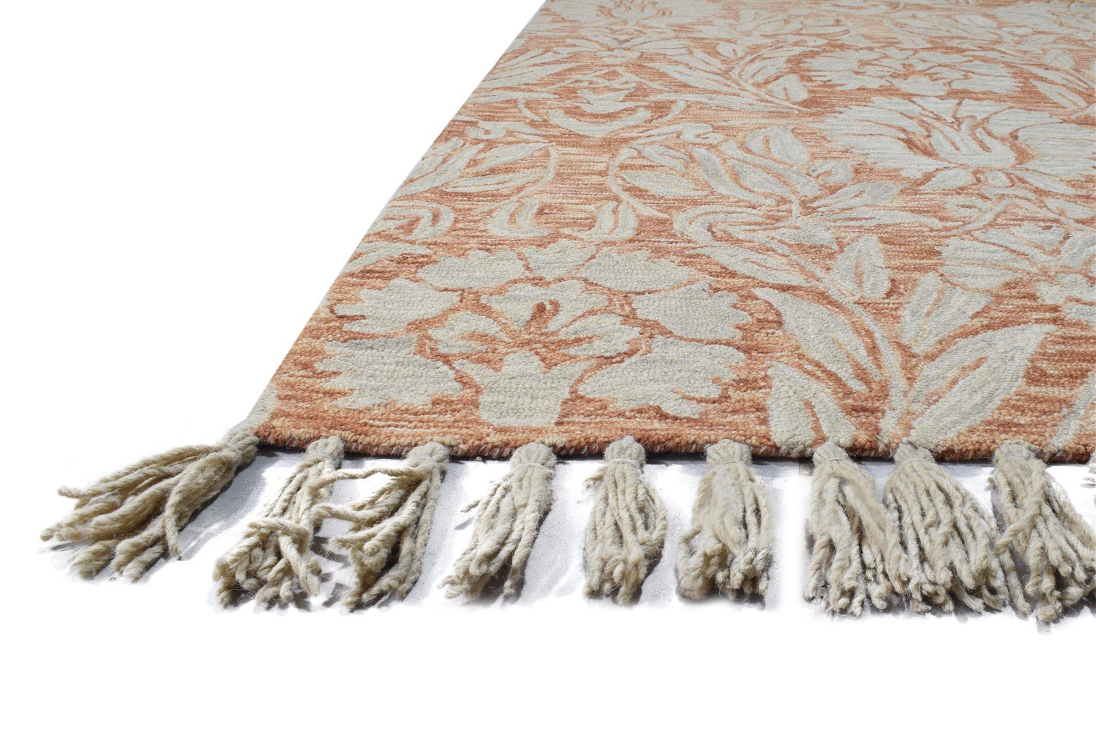 Hand Tufted Rust Wool Rug 5' X 7' Modern French Floral Room Size Carpet   7865113346197