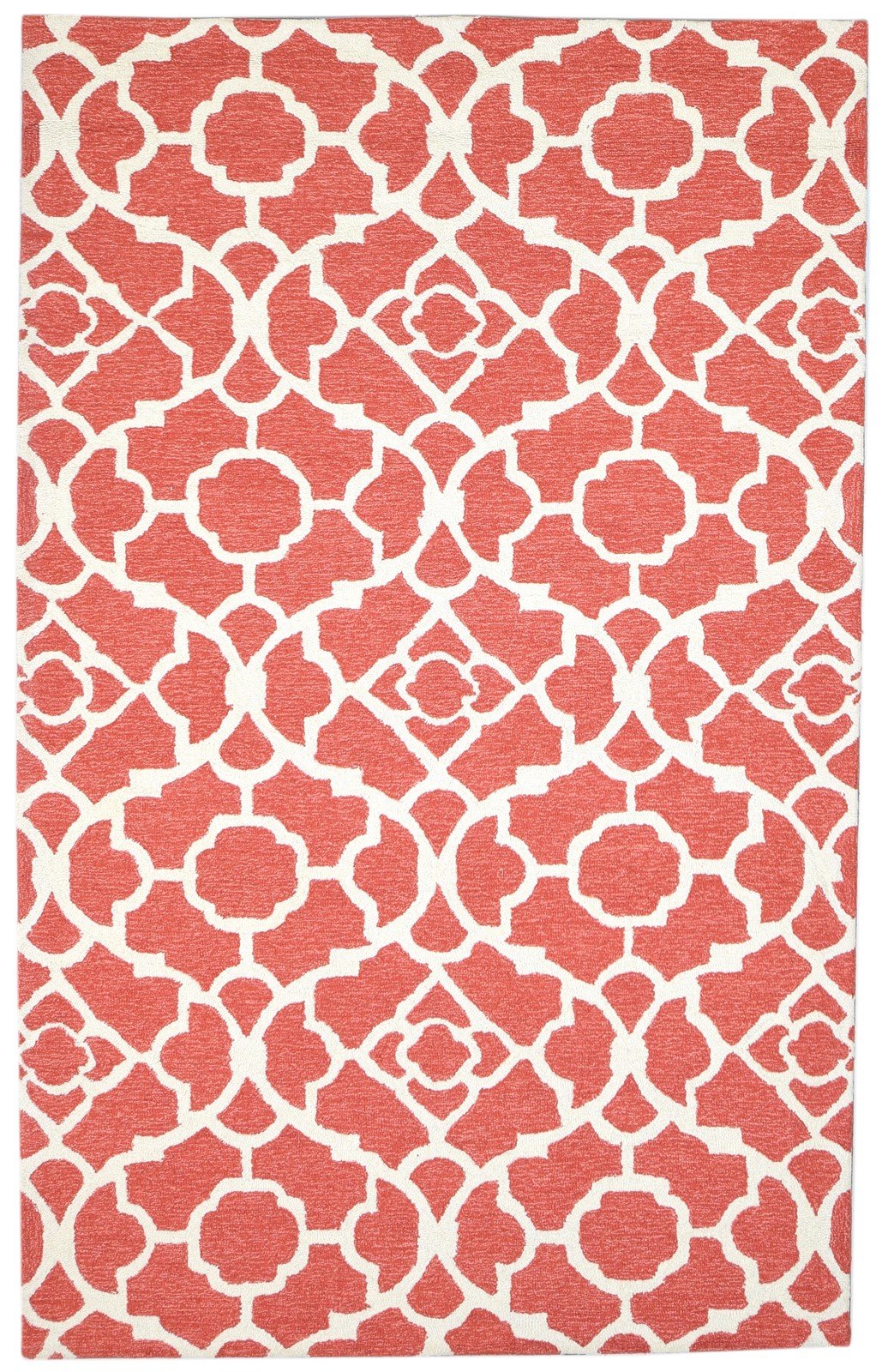 Hand Tufted Rust Wool Rug 5' X 8' Modern Moroccan Trellis Room Size Carpet   7864094425237