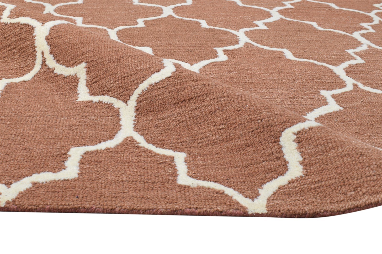 Hand Tufted Rust Wool Rug 5' X 8' Modern Moroccan Trellis Room Size Carpet   7864258756757