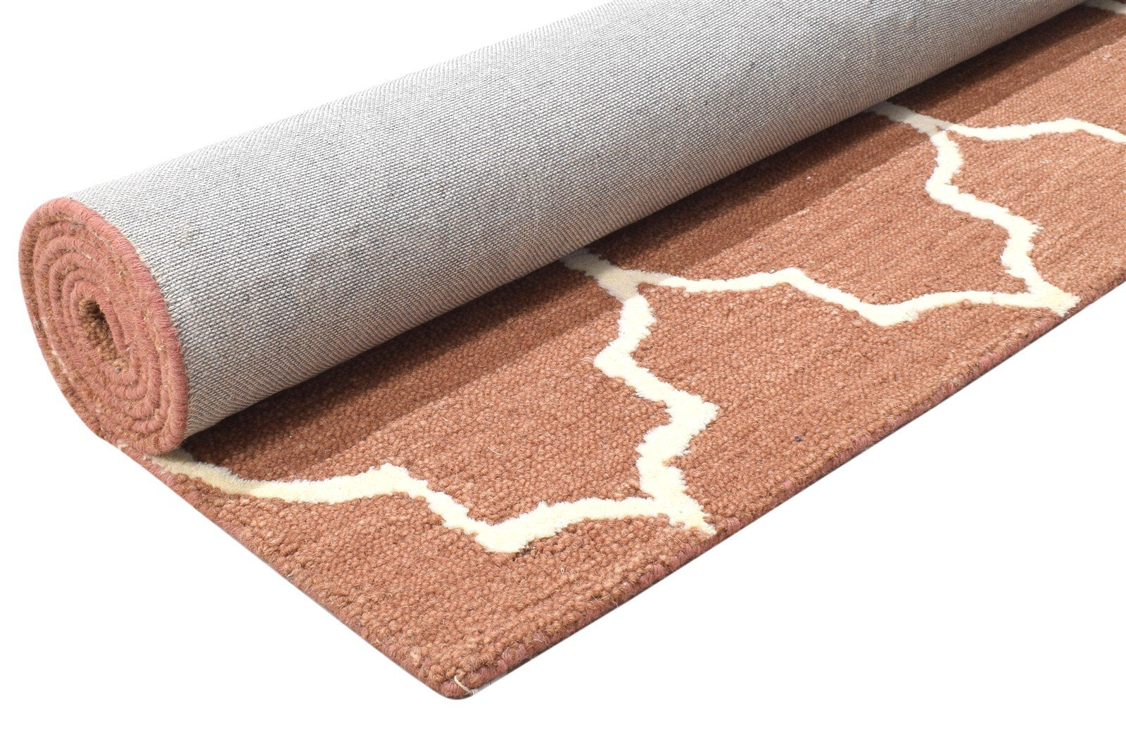 Hand Tufted Rust Wool Rug 5' X 8' Modern Moroccan Trellis Room Size Carpet   7864258756757