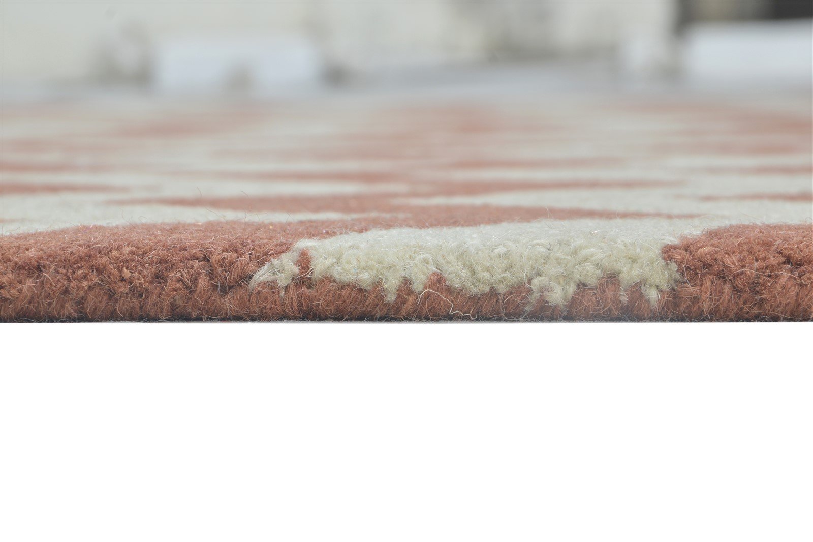 Hand Tufted Rust Wool Rug 5' X 8' Modern Scandinavian Chevron Room Size Carpet   7864278089877