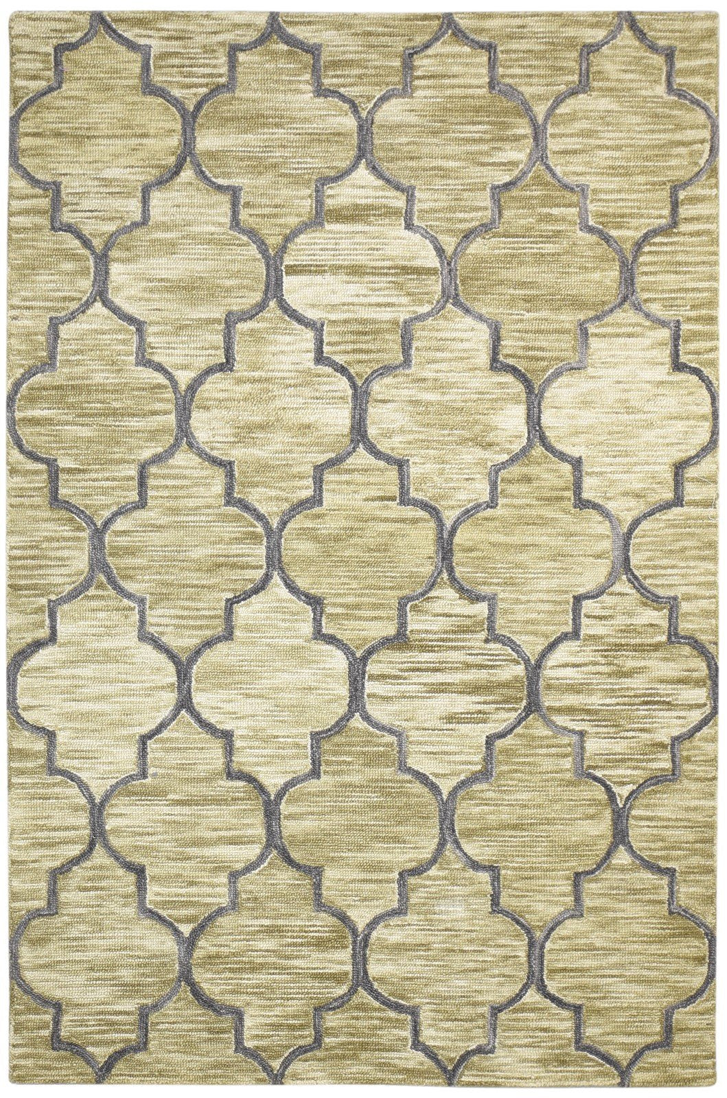 Hand Tufted Sage Wool Rug 5' X 8' Modern Moroccan Trellis Room Size Carpet   7864289558677