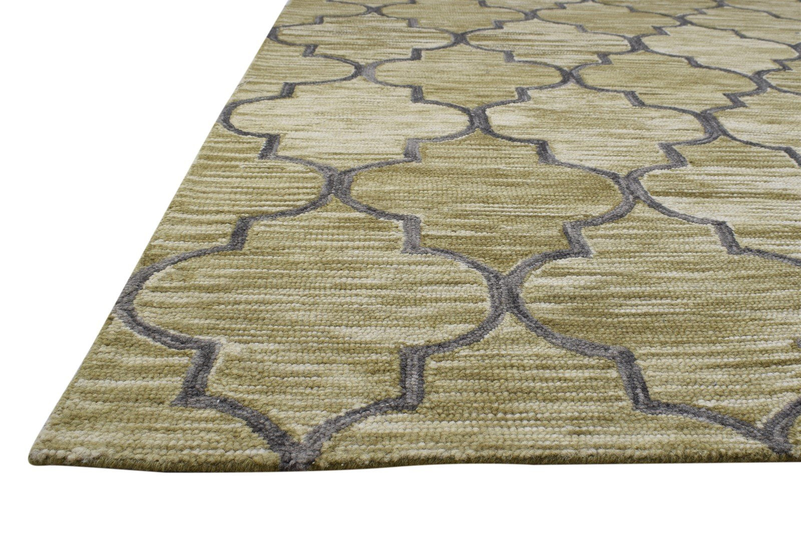 Hand Tufted Sage Wool Rug 5' X 8' Modern Moroccan Trellis Room Size Carpet   7864289558677
