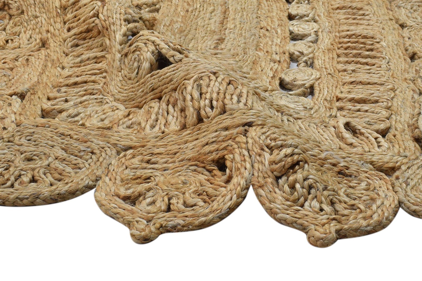 Hand Woven Beige Jute Rug 3' X 9' Modern Scandinavian Solid Room Size Runner   7864311840917