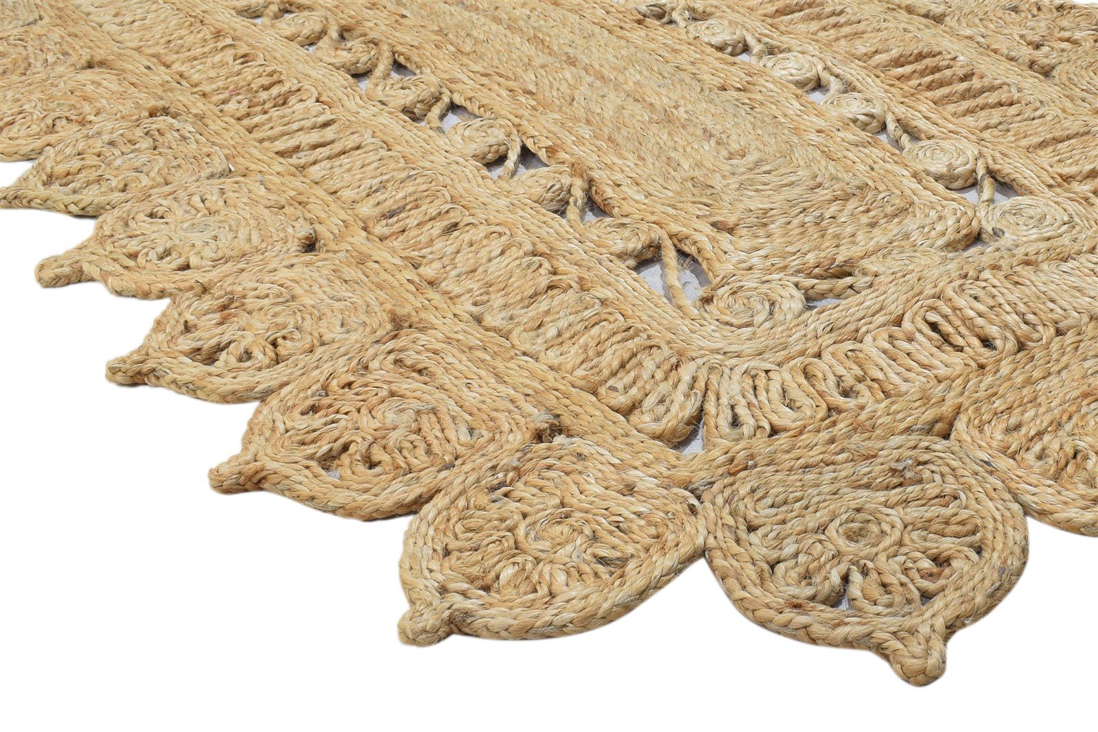 Hand Woven Beige Jute Rug 3' X 9' Modern Scandinavian Solid Room Size Runner   7864311840917