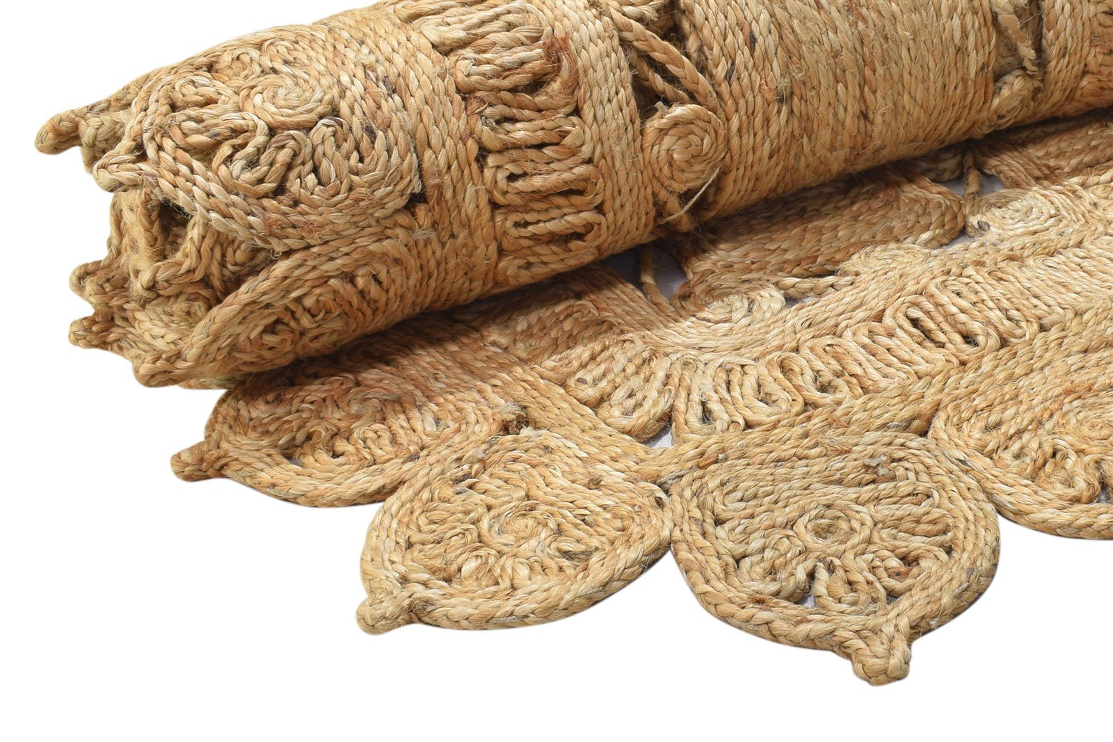 Hand Woven Beige Jute Rug 3' X 9' Modern Scandinavian Solid Room Size Runner   7864311840917