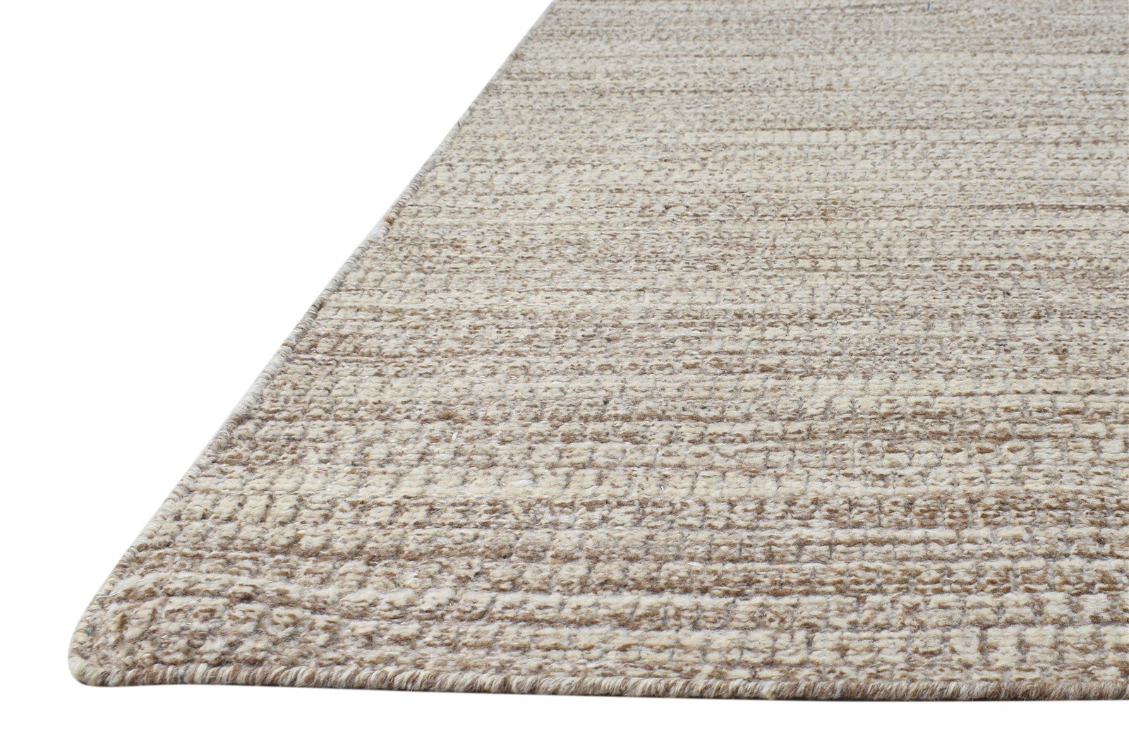 Hand Woven Beige Wool Rug 5' X 7' Modern Scandinavian Solid Room Size Carpet   7864920277141