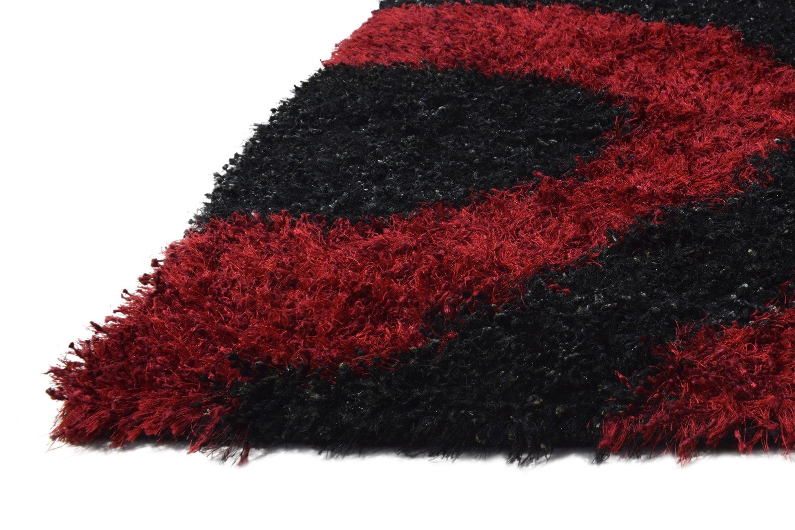 Hand Woven Black Polyester Rug 4' X 6' Modern American Swirls Room Size Carpet   7865076088981