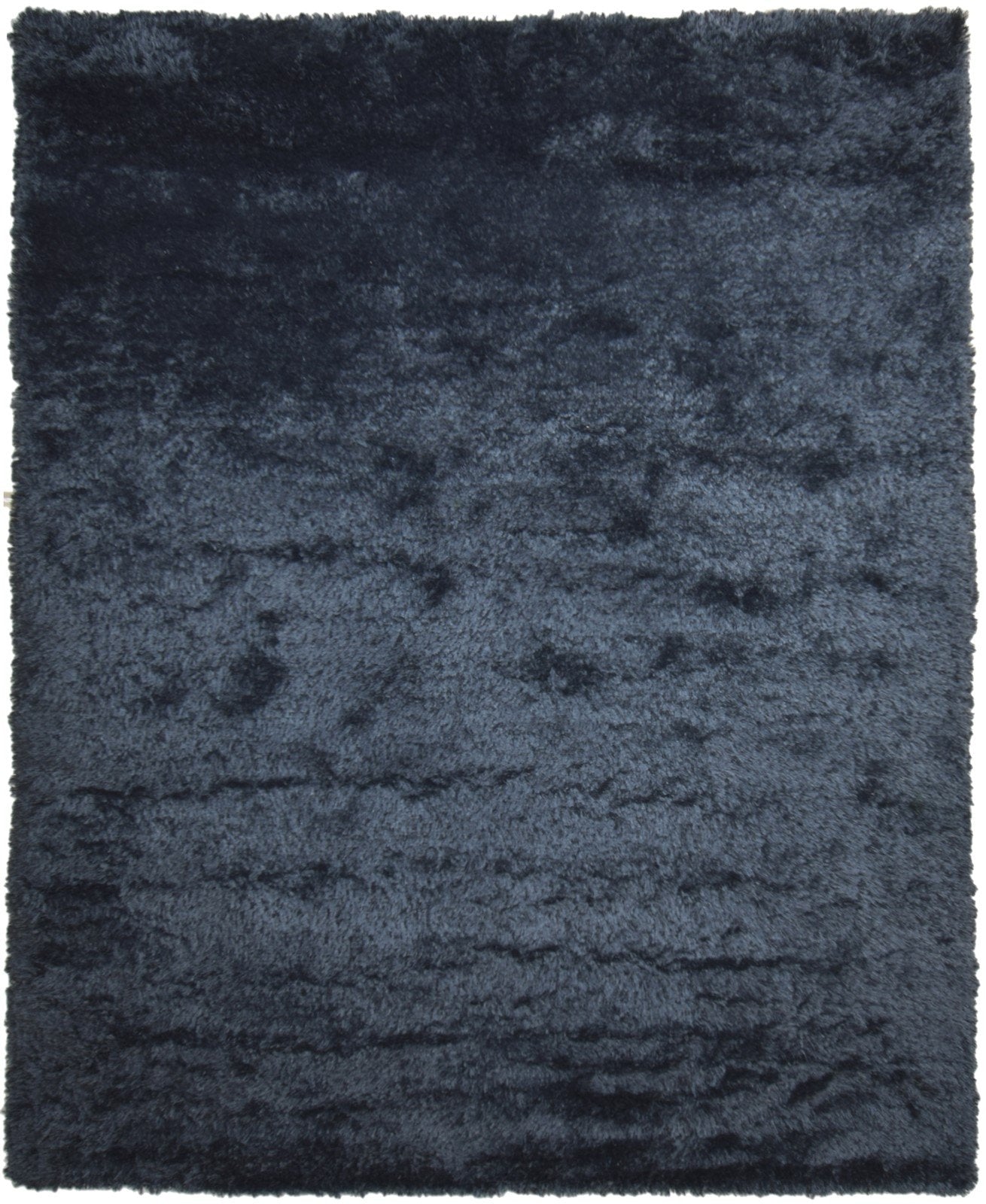 Hand Woven Black Polyester Rug 8' X 10' Modern Scandinavian Solid Large Carpet   7865105875093