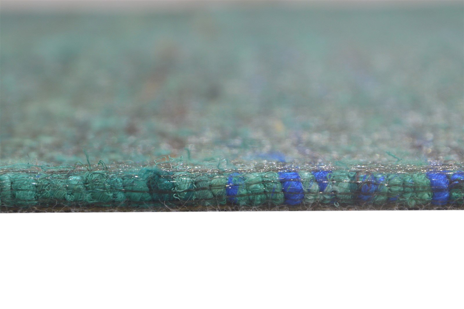 Alanna Hand Woven Blue Silk Rug 5' X 7' Modern Bohemian Striped   7864665964693