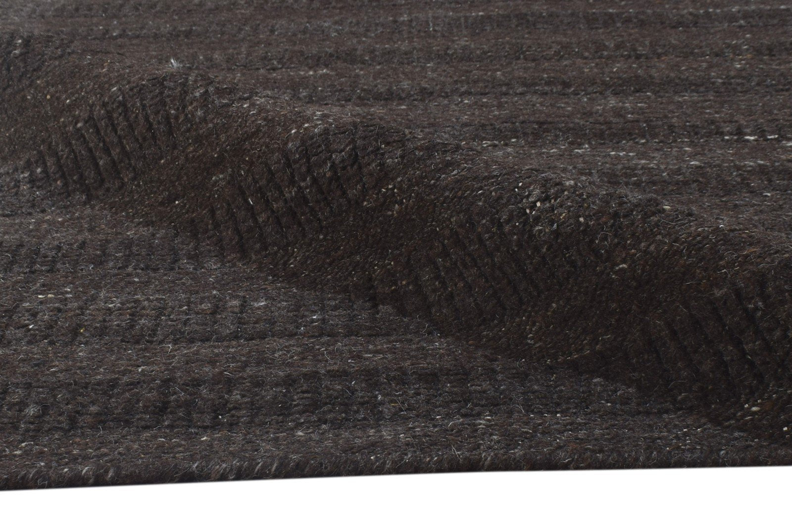 Hand Woven Brown Wool Rug 8' X 10' Modern Scandinavian Solid Large Carpet   7864775671957