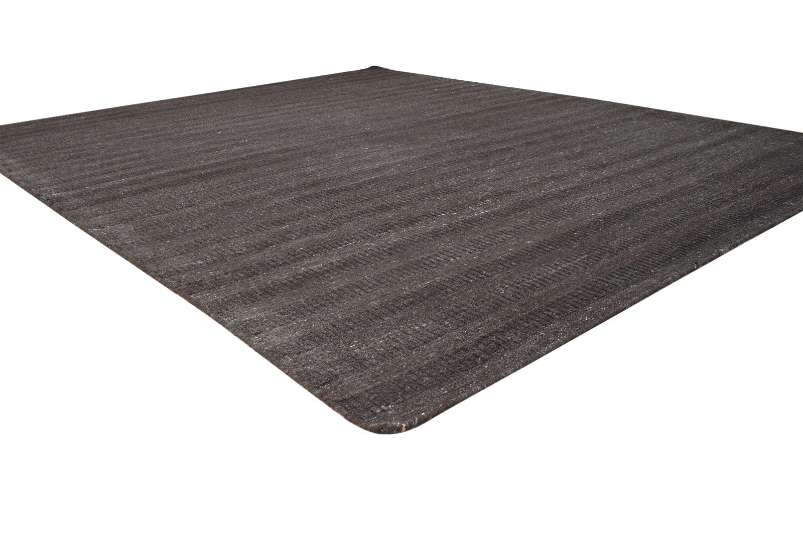 Hand Woven Brown Wool Rug 8' X 10' Modern Scandinavian Solid Large Carpet   7864775671957