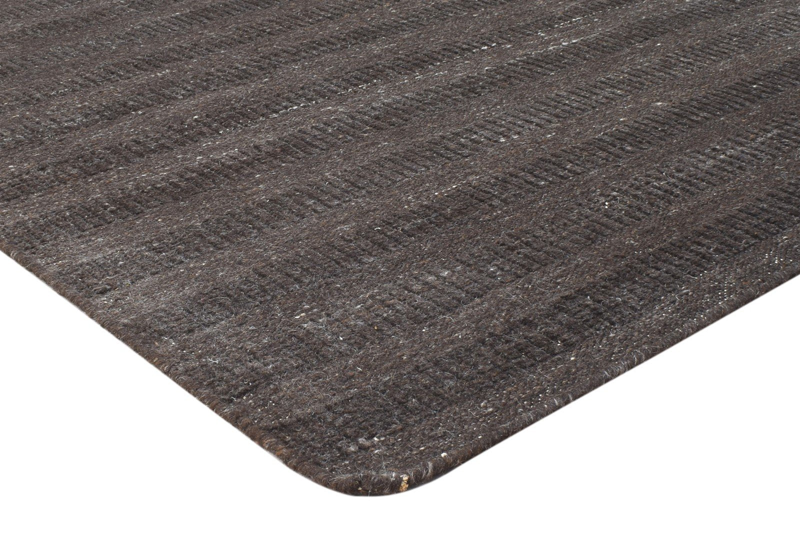 Hand Woven Brown Wool Rug 8' X 10' Modern Scandinavian Solid Large Carpet   7864775671957