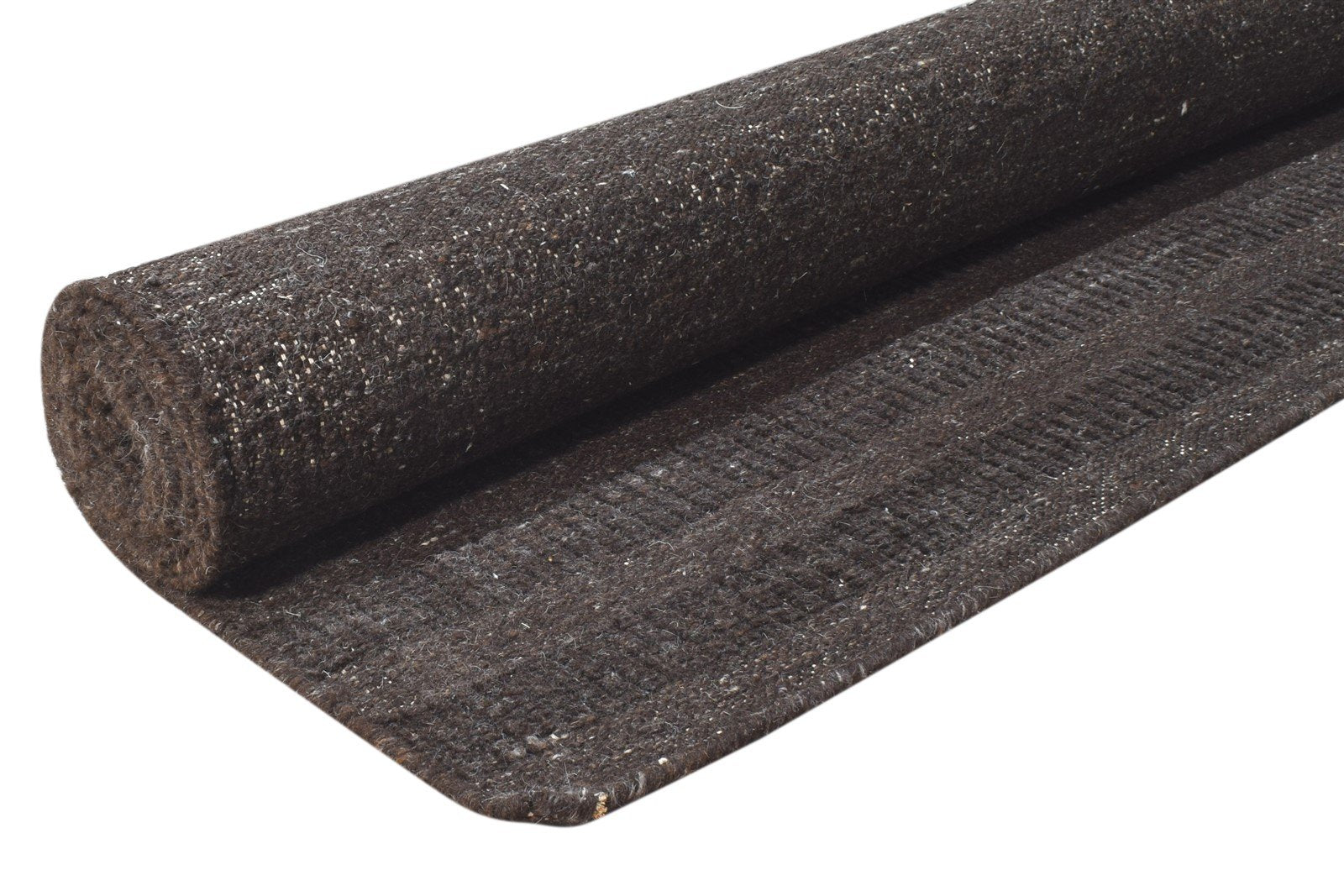 Hand Woven Brown Wool Rug 8' X 10' Modern Scandinavian Solid Large Carpet   7864775671957