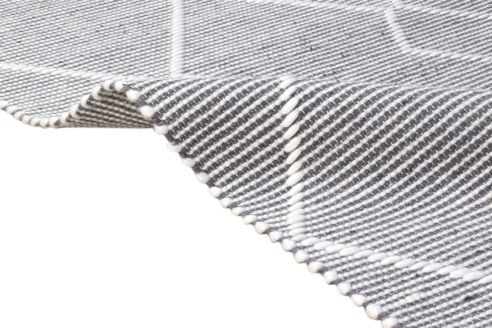 Hand Woven Charcoal New Zealand Wool Rug 3X4 Modern Scandinavian Geometric Small   7865178718357
