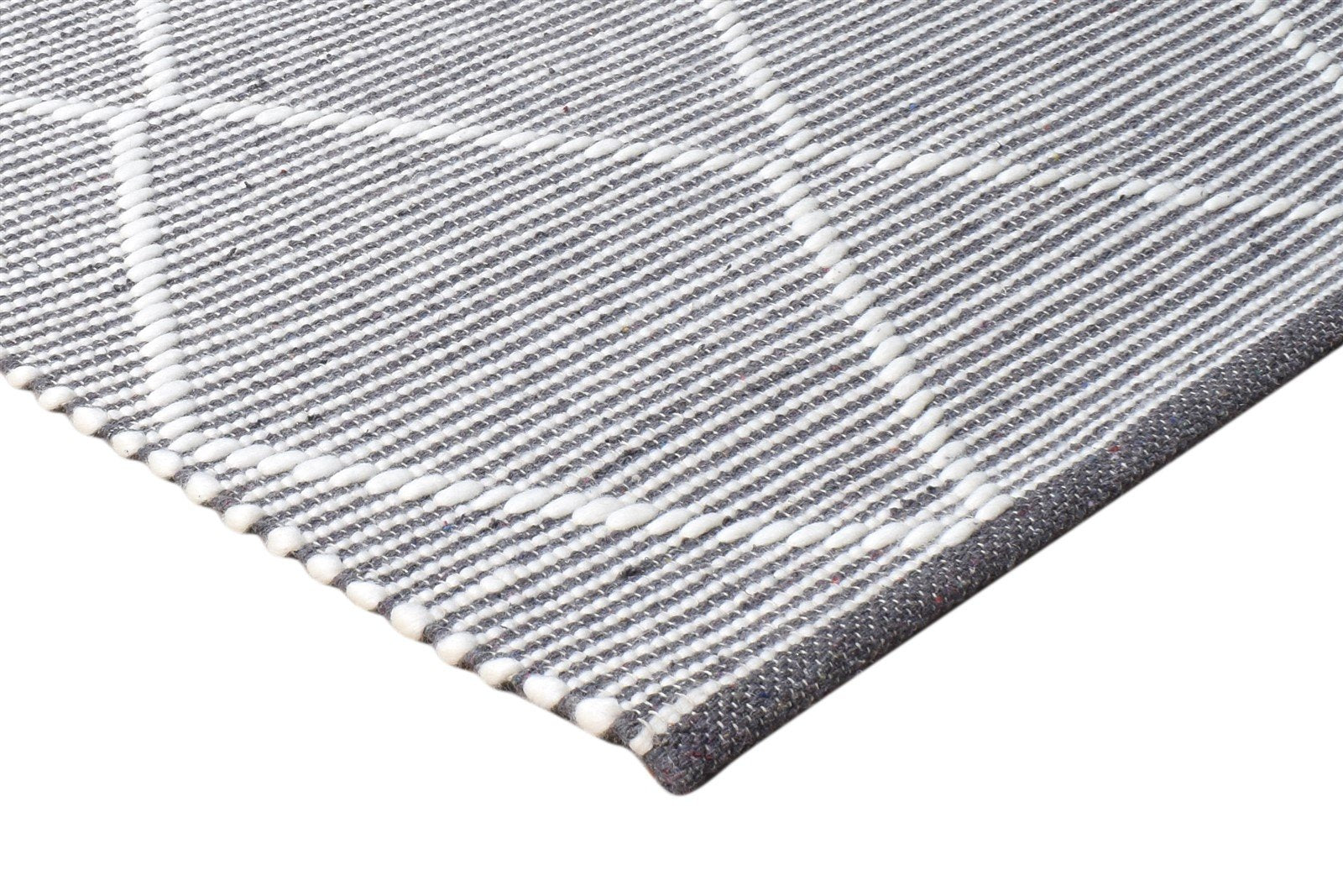Hand Woven Charcoal New Zealand Wool Rug 3X4 Modern Scandinavian Geometric Small   7865178718357