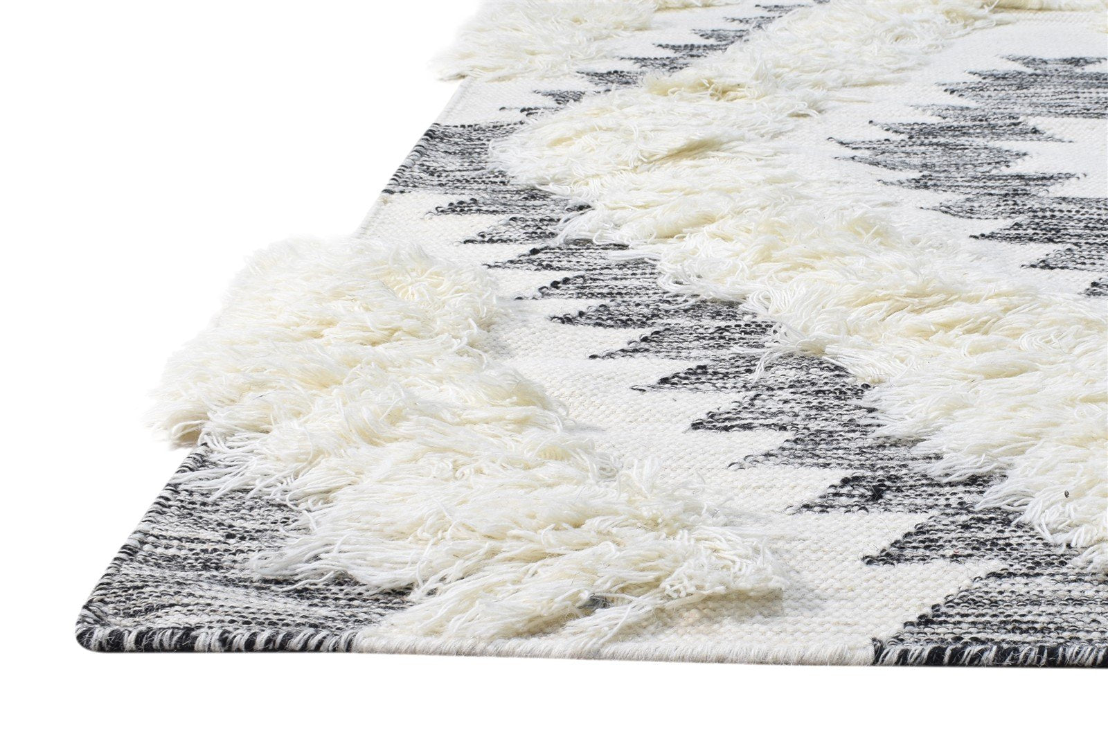 Hand Woven Cream Wool Rug 4' X 5' Modern Moroccan Modern Room Size Carpet   7865139396757