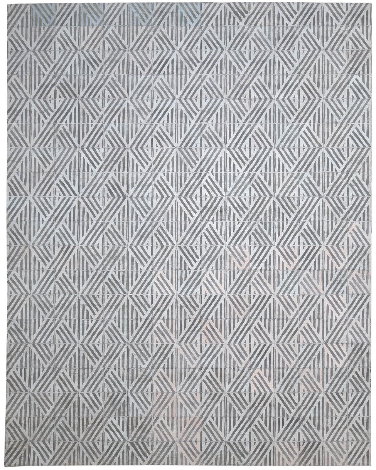 Hand Woven Dark Grey Leather Rug 8X10 Modern Scandinavian Geometric Large Carpet   7864783863957