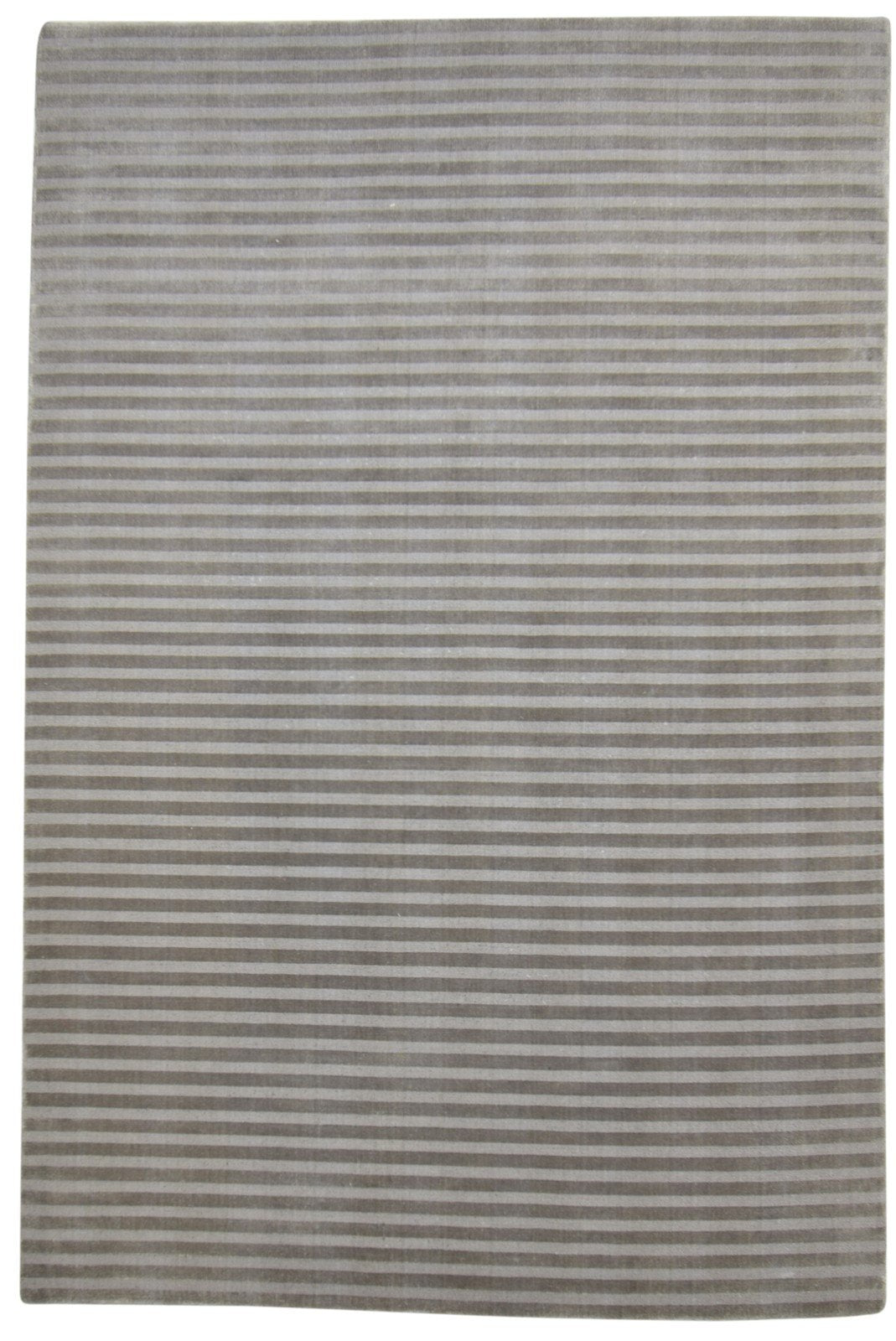Hand Woven Dark Grey Wool Rug 6X9 Modern Scandinavian Striped Room Size Carpet   7864180506773