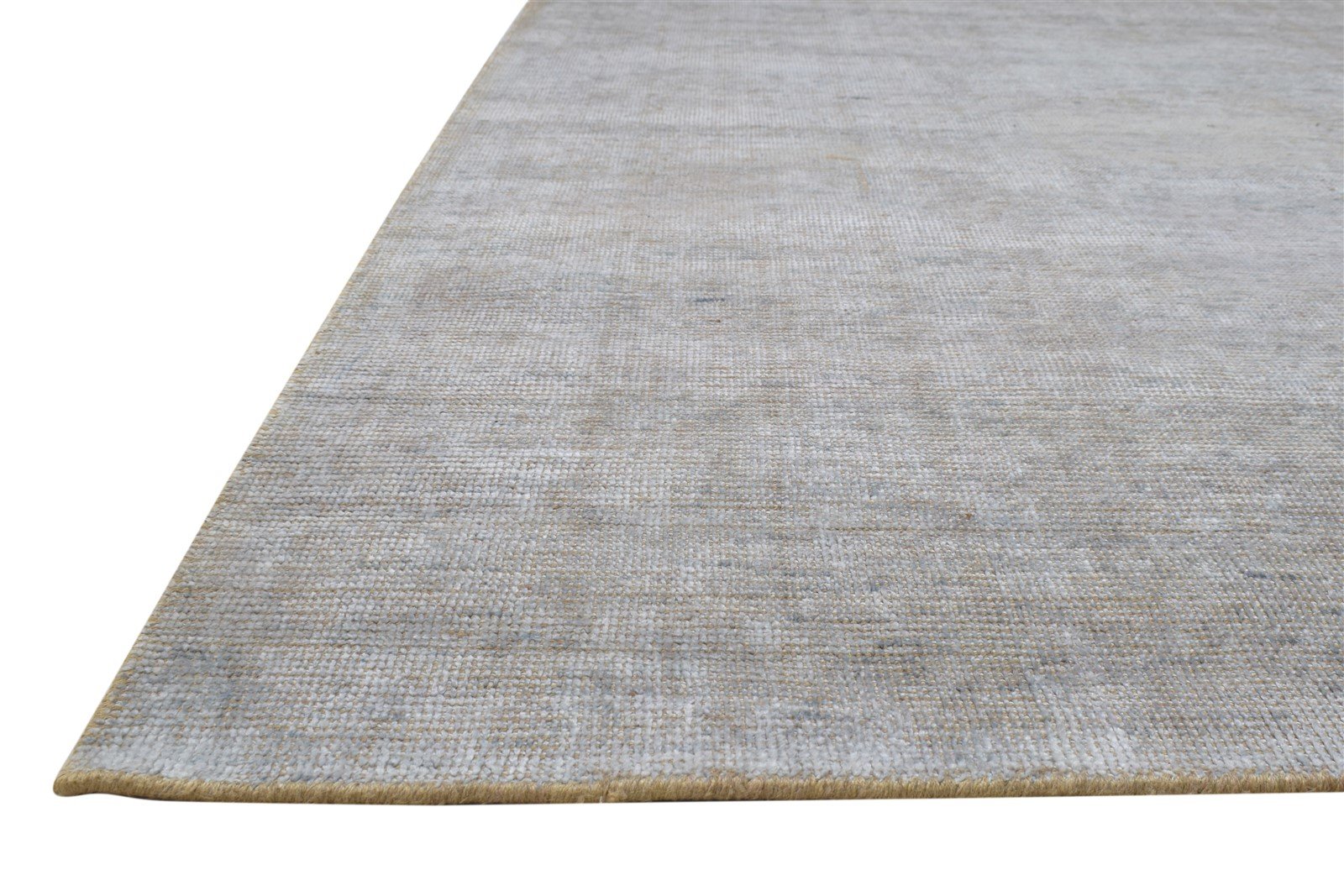 Hand Woven Grey Jute / Silk Rug 8' X 10' Modern Scandinavian Solid Large Carpet   7864181227669